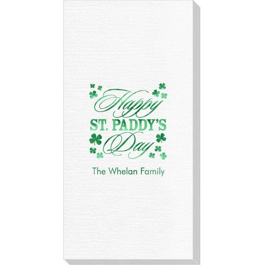 Happy St. Paddy's Day Clover Deville Guest Towels
